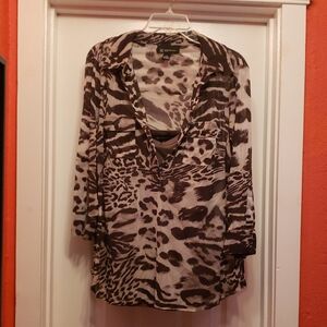 INC Army Green and Cream Animal Print with Matching Cami